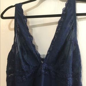 Navy blue babydoll lingerie